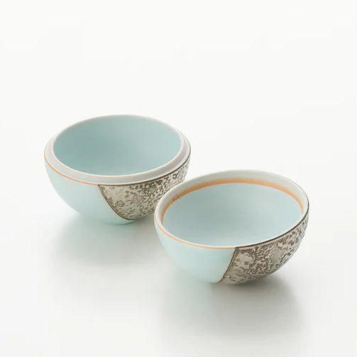 Blue-and-white porcelain silver-sawn round gourd Kazuhiro Matsukawa