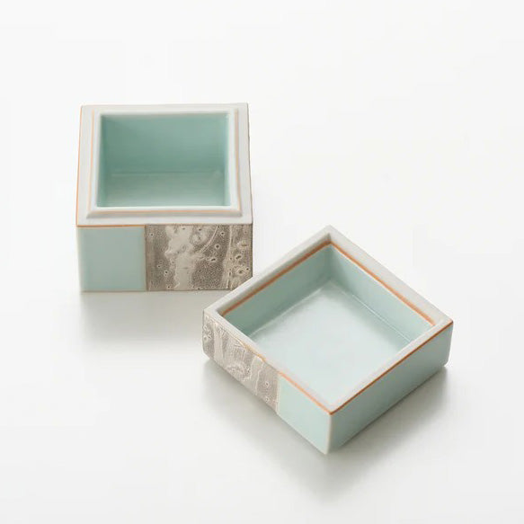 青白磁銀彩陶筥 松川和弘