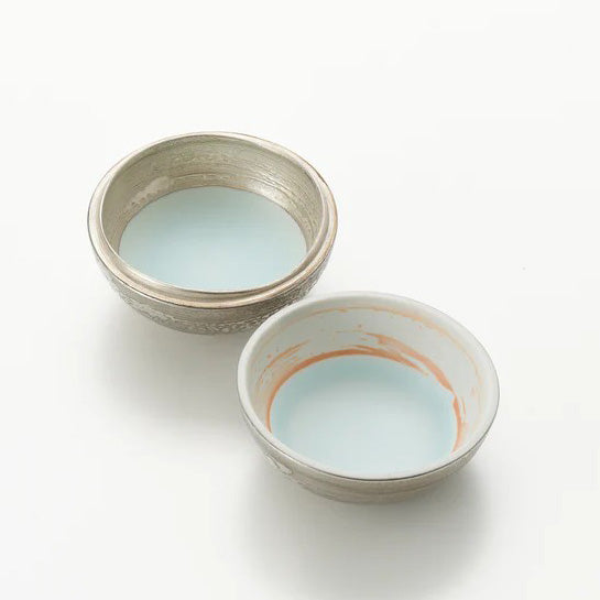 青白磁銀彩丸合子 松川和弘