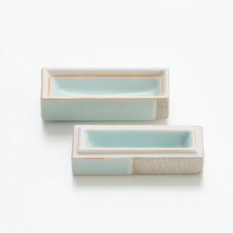 Blue and white porcelain silver-colored pottery Kazuhiro Matsukawa