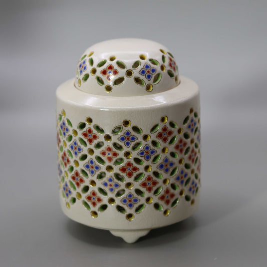 Two-colored cloisonné incense burner by Miyagawa Kosai