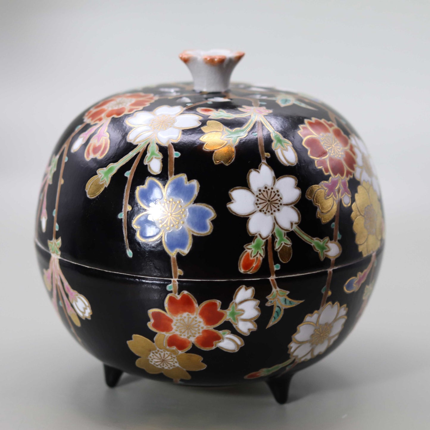 34-color cloisonné incense burner by Miyagawa Kosai