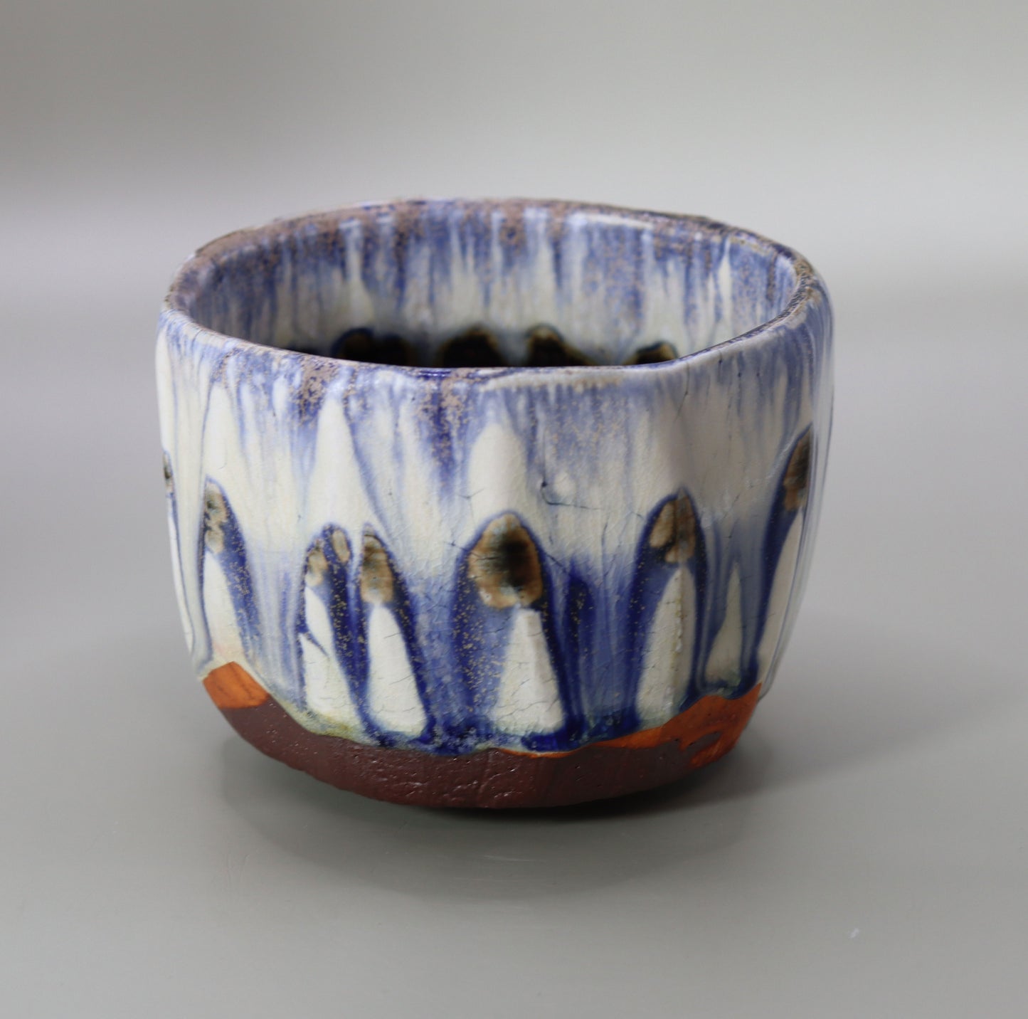 Painted gray glaze tea bowl Nobuhito Nakaoka