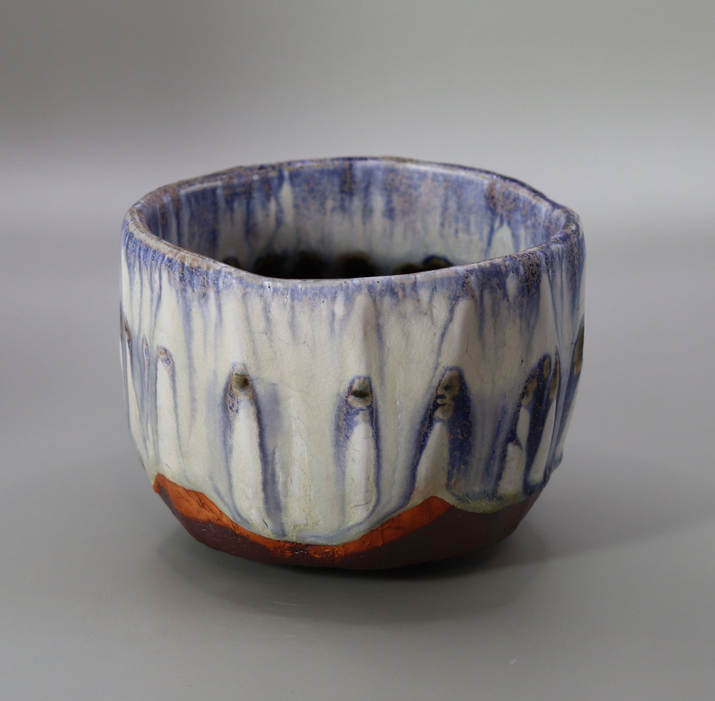 Painted gray glaze tea bowl Nobuhito Nakaoka