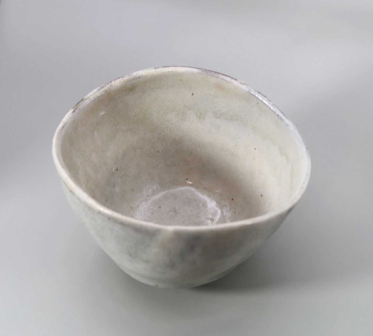 White Tanba Tea Bowl by Takeshi Shimizu