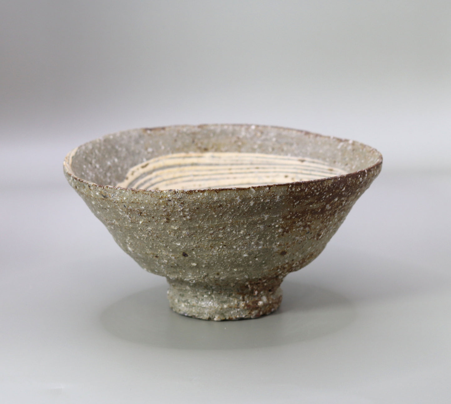 Brushed Tanba tea bowl by Keisen KItamura