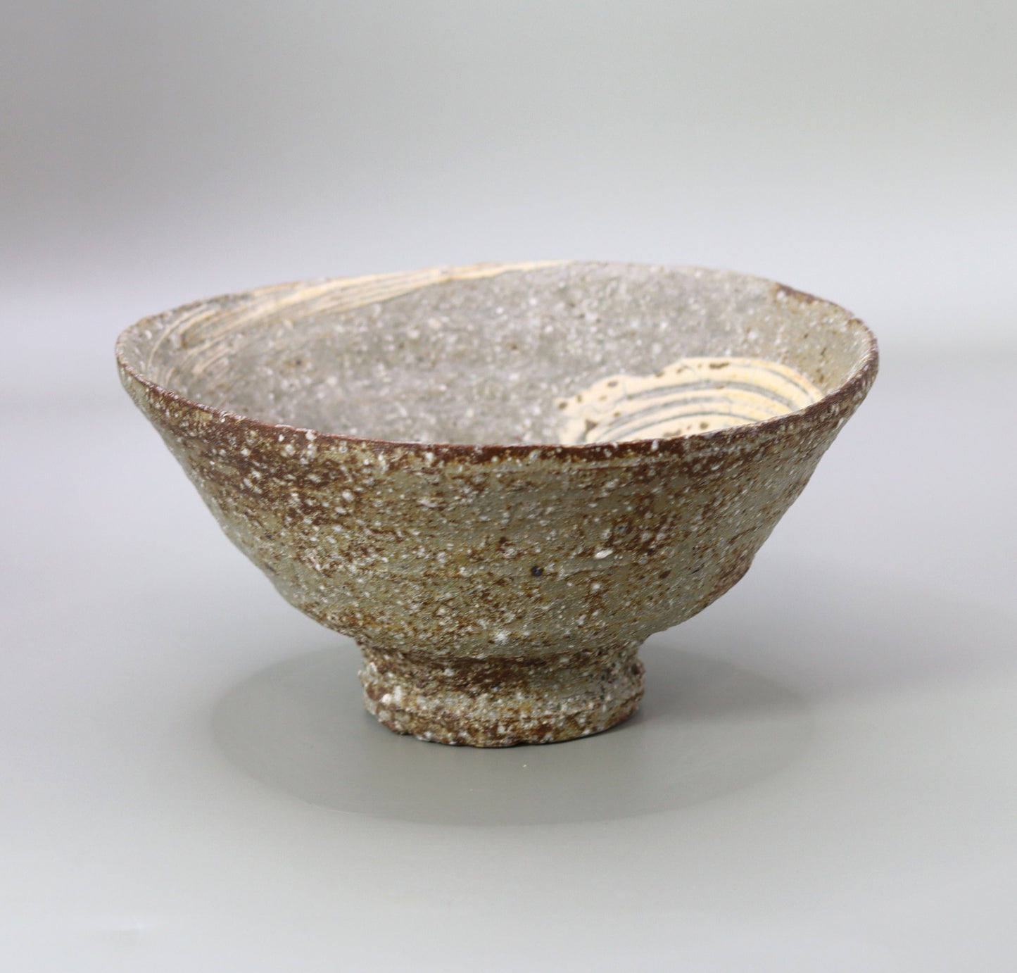 Brushed Tanba tea bowl by Keisen KItamura