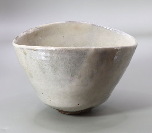 White Tanba Tea Bowl by Takeshi Shimizu