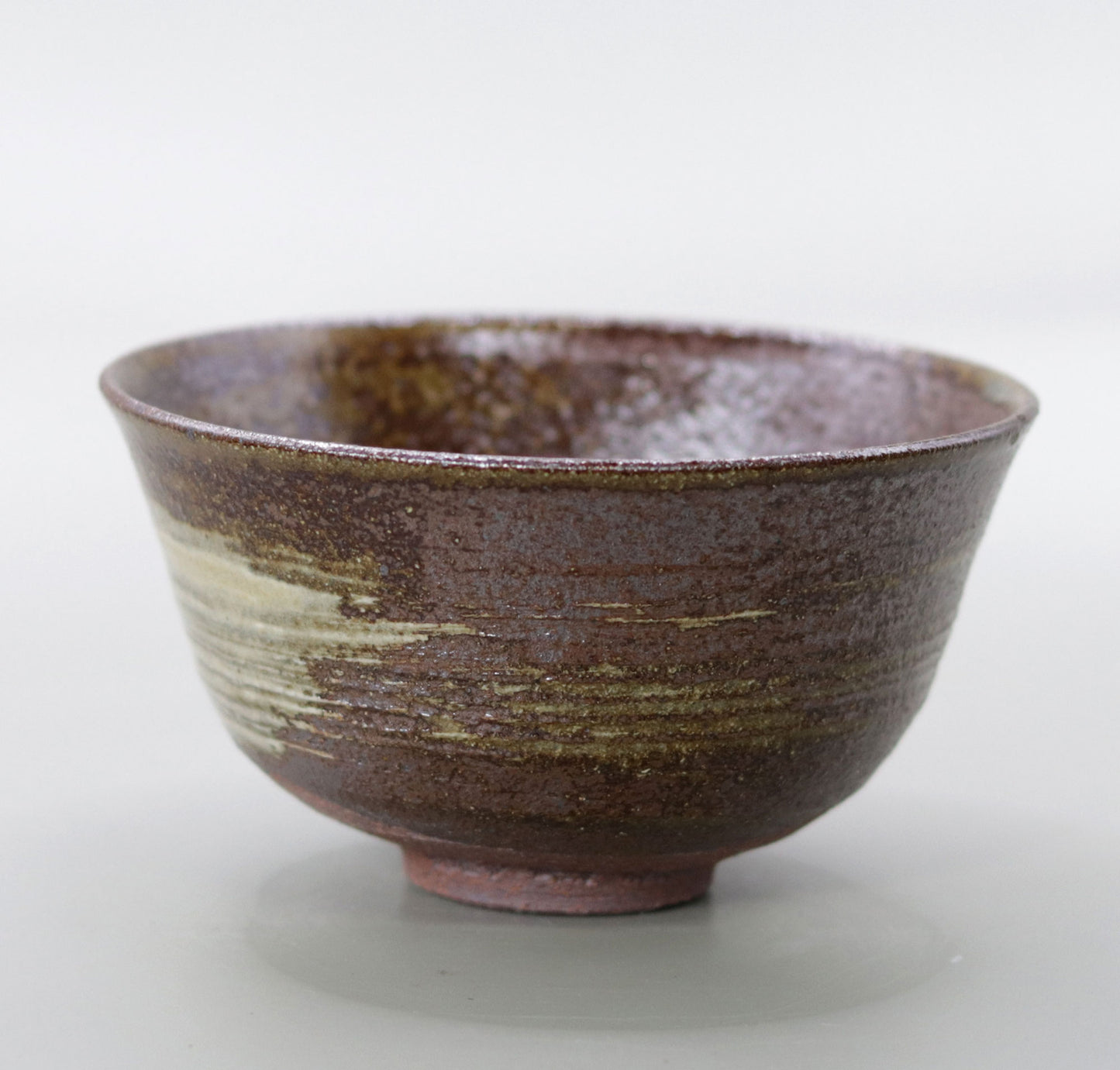 Yakushiji Temple East Pagoda Foundation Clay Brushed Tea Bowl by Rakusai Onishi