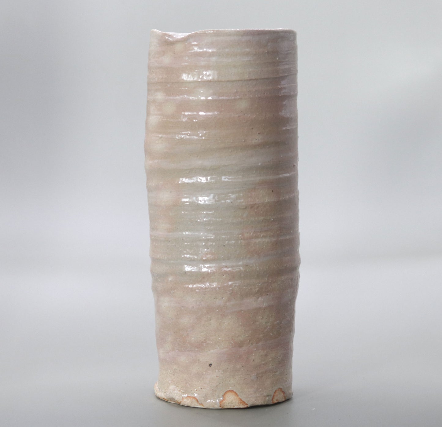 Flower vase with lathe pattern by Onishi Rakusai