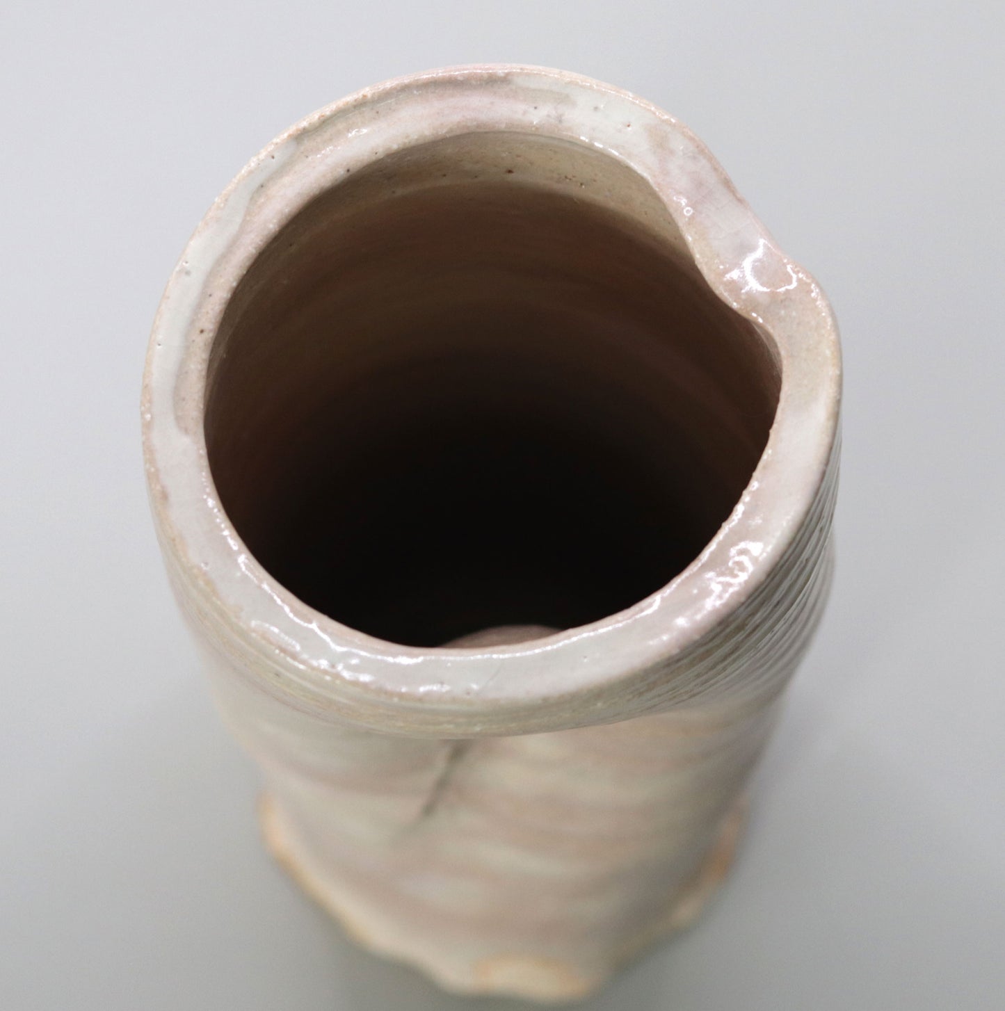 Flower vase with lathe pattern by Onishi Rakusai