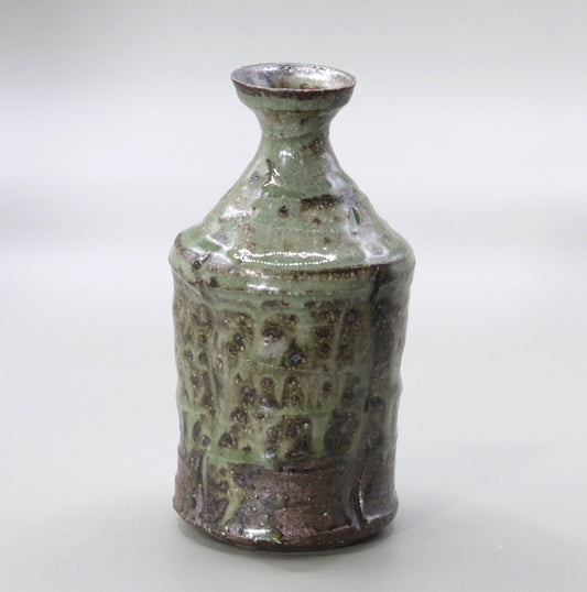 Ash-glazed sake bottle by Yuichi Ikai