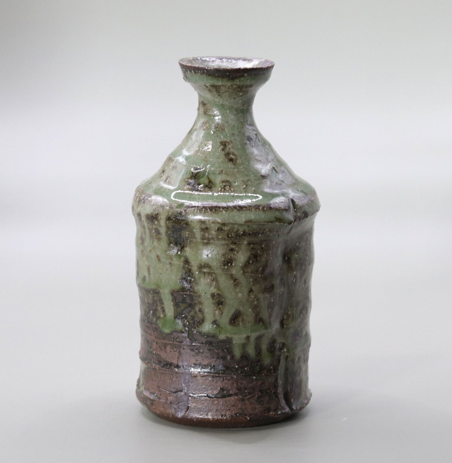 Ash-glazed sake bottle by Yuichi Ikai