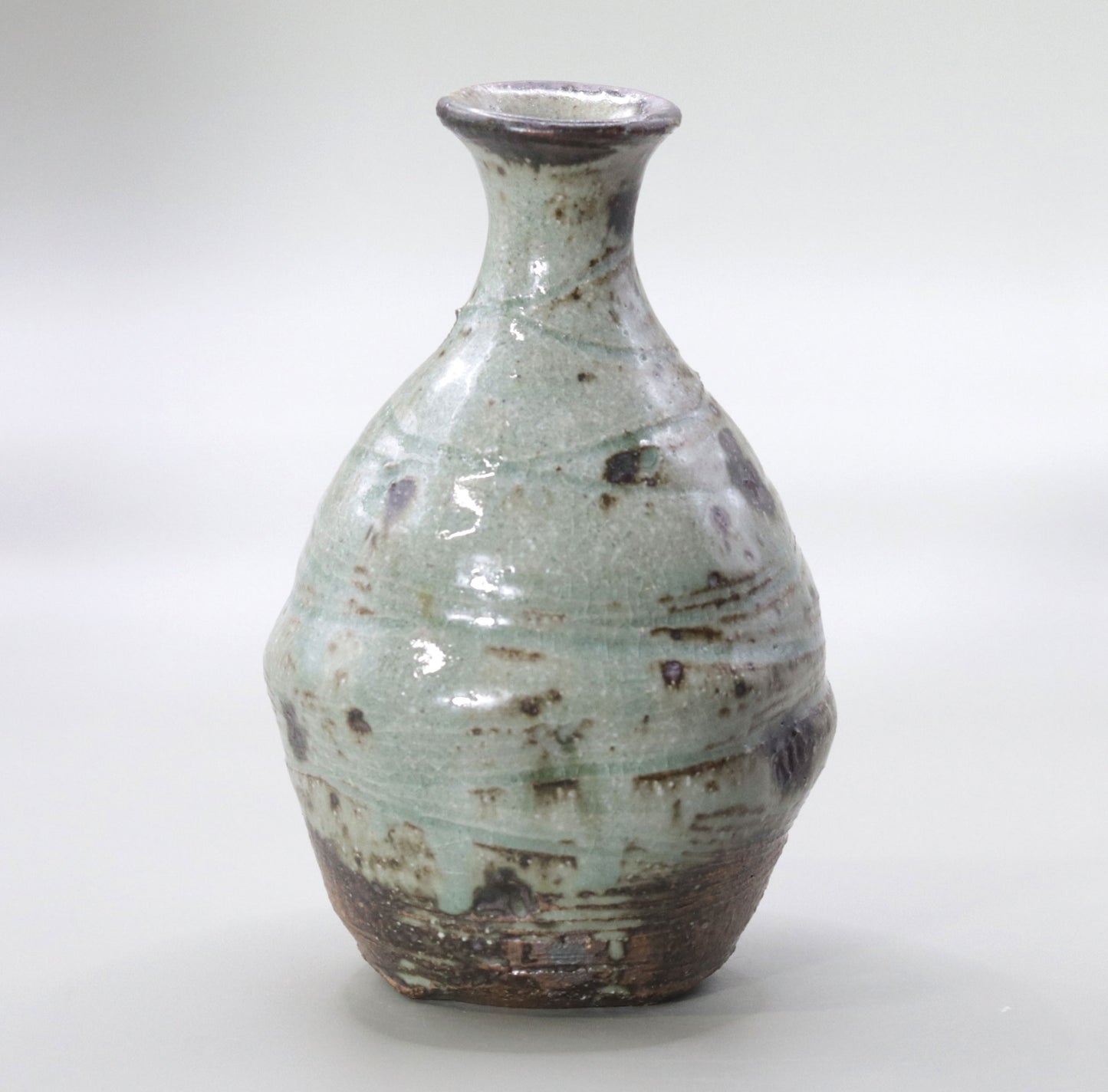 Ash-glazed sake bottle by Yuichi Ikai