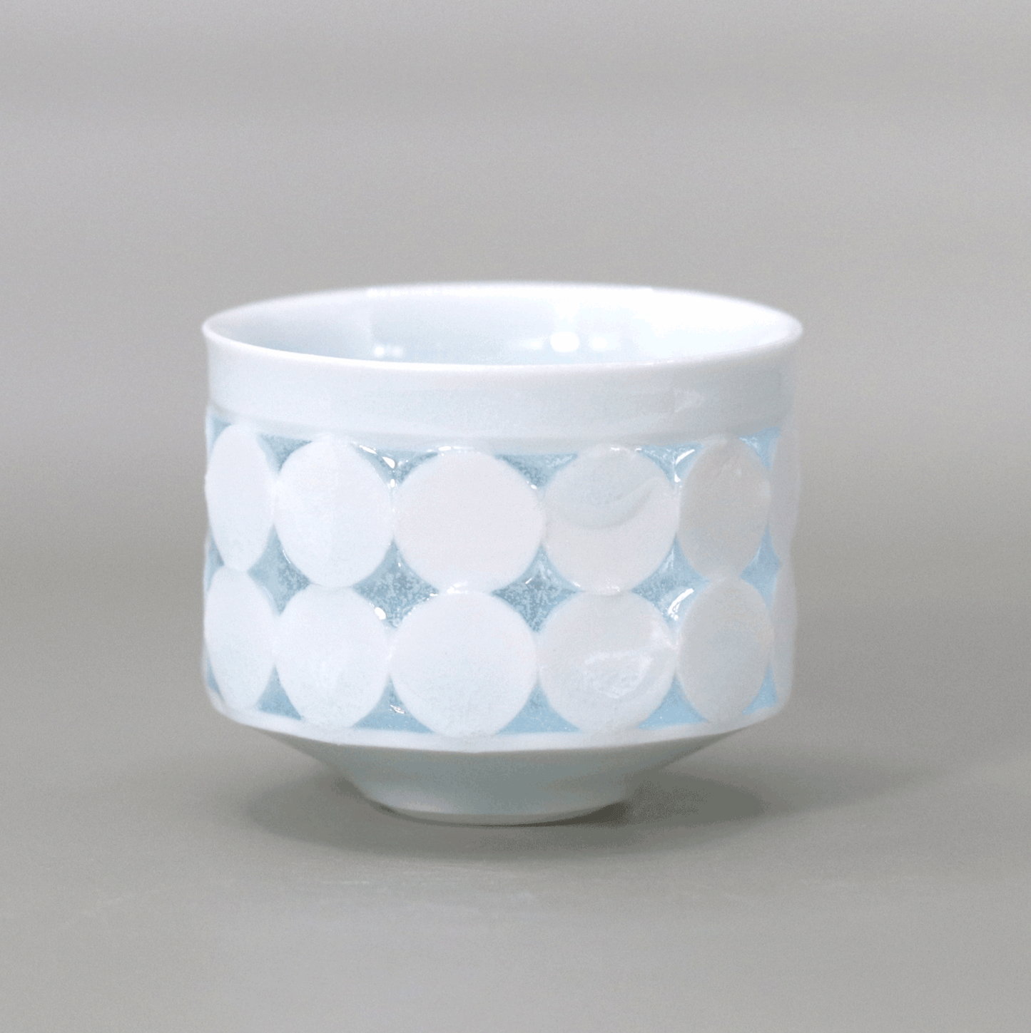 Blue and white porcelain firefly sake cup by Kotaro Ikura