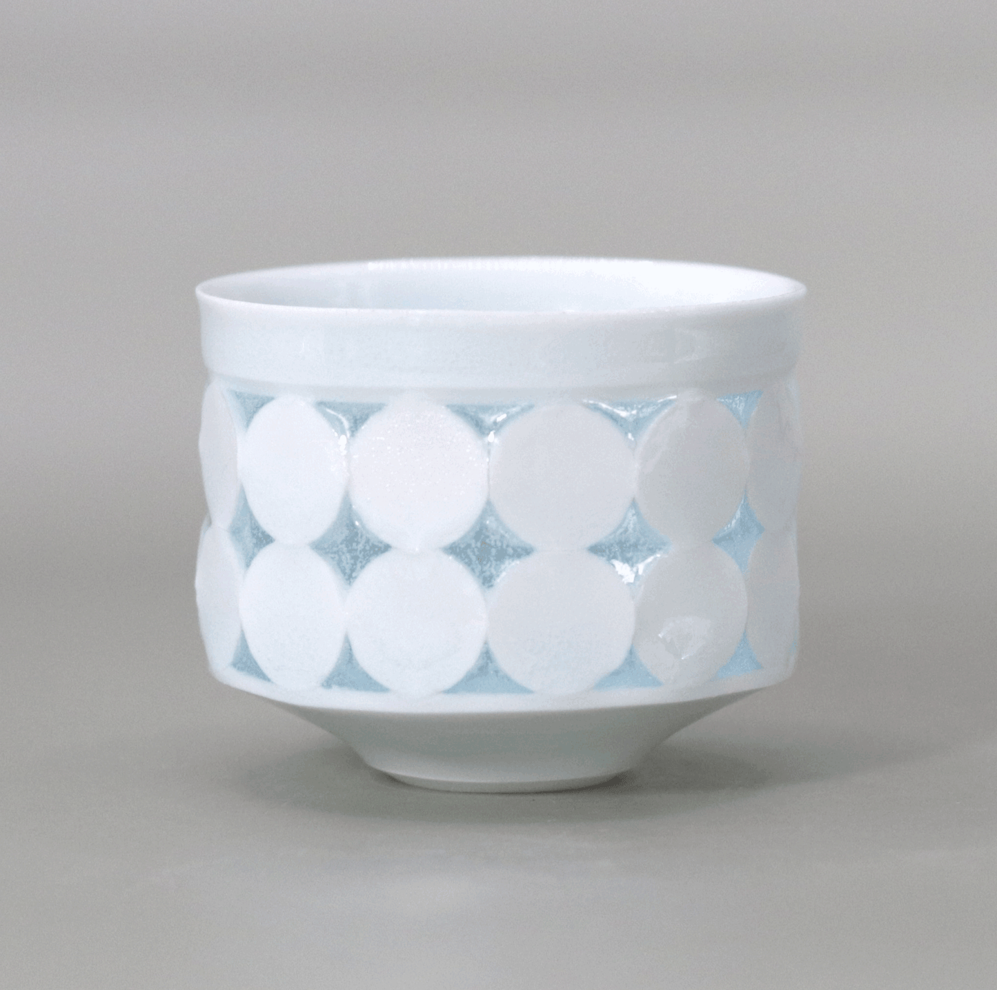 Blue and white porcelain firefly sake cup by Kotaro Ikura