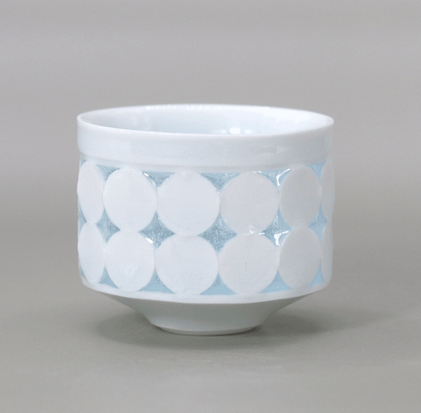 Blue and white porcelain firefly sake cup by Kotaro Ikura