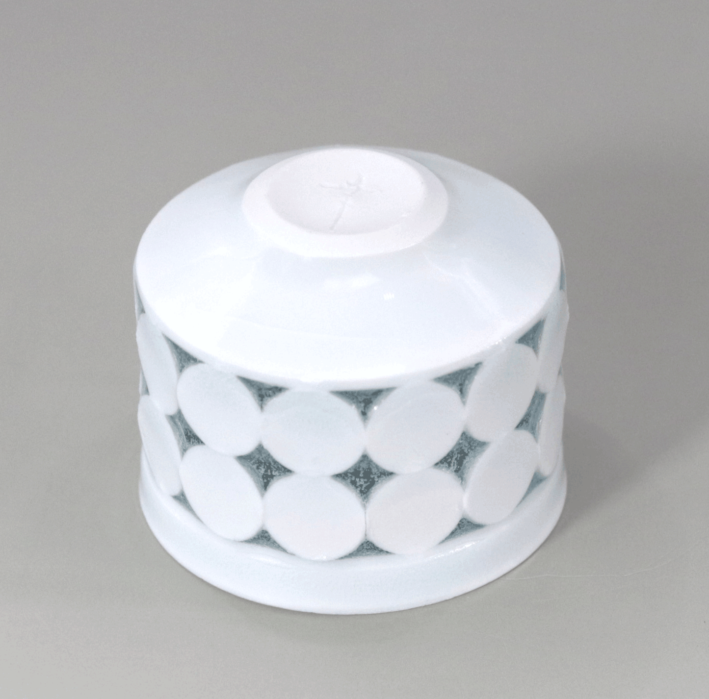 Blue and white porcelain firefly sake cup by Kotaro Ikura