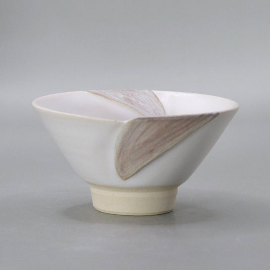 49 White Glazed Silver Brushed Sake Cup by Okada Yu