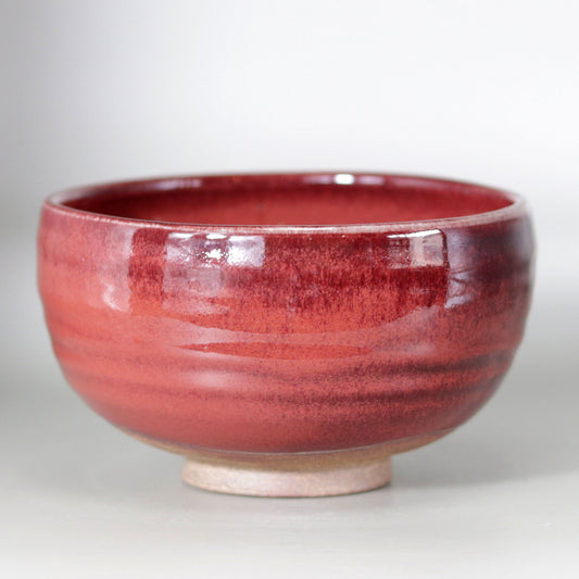 Yagyu Ware Cinnabar Tea Bowl by Toshio Ikura