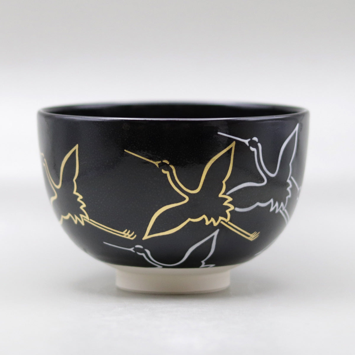 茶盌黒釉金白鶴 高橋道八 – 高級陶器の専門店【甘木道】