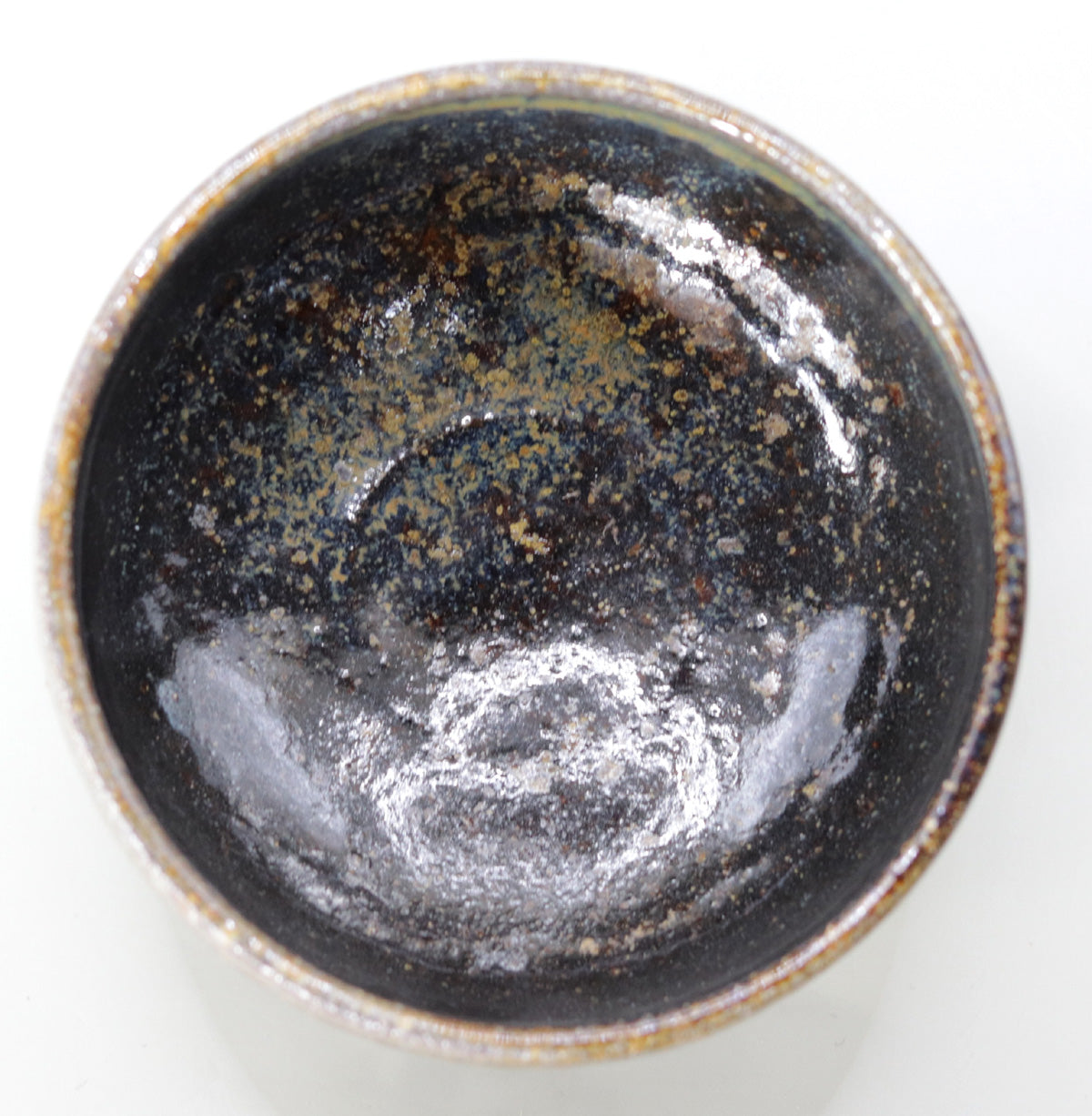 Yakushiji Temple East Pagoda Foundation Clay Iron Glazed Kiln Change Tea Bowl by Rakusai Onishi