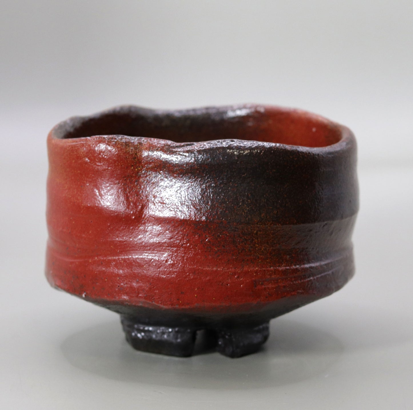 Tanba Red Tea Bowl by Nishihata Tadashi