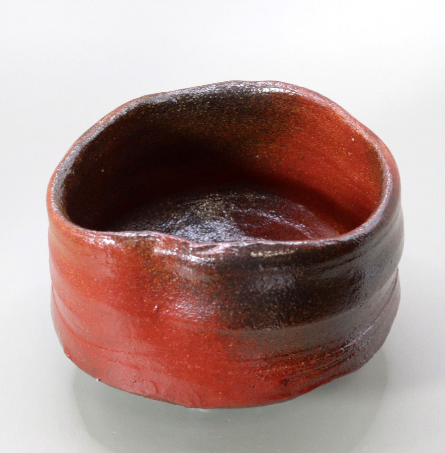 Tanba Red Tea Bowl by Nishihata Tadashi