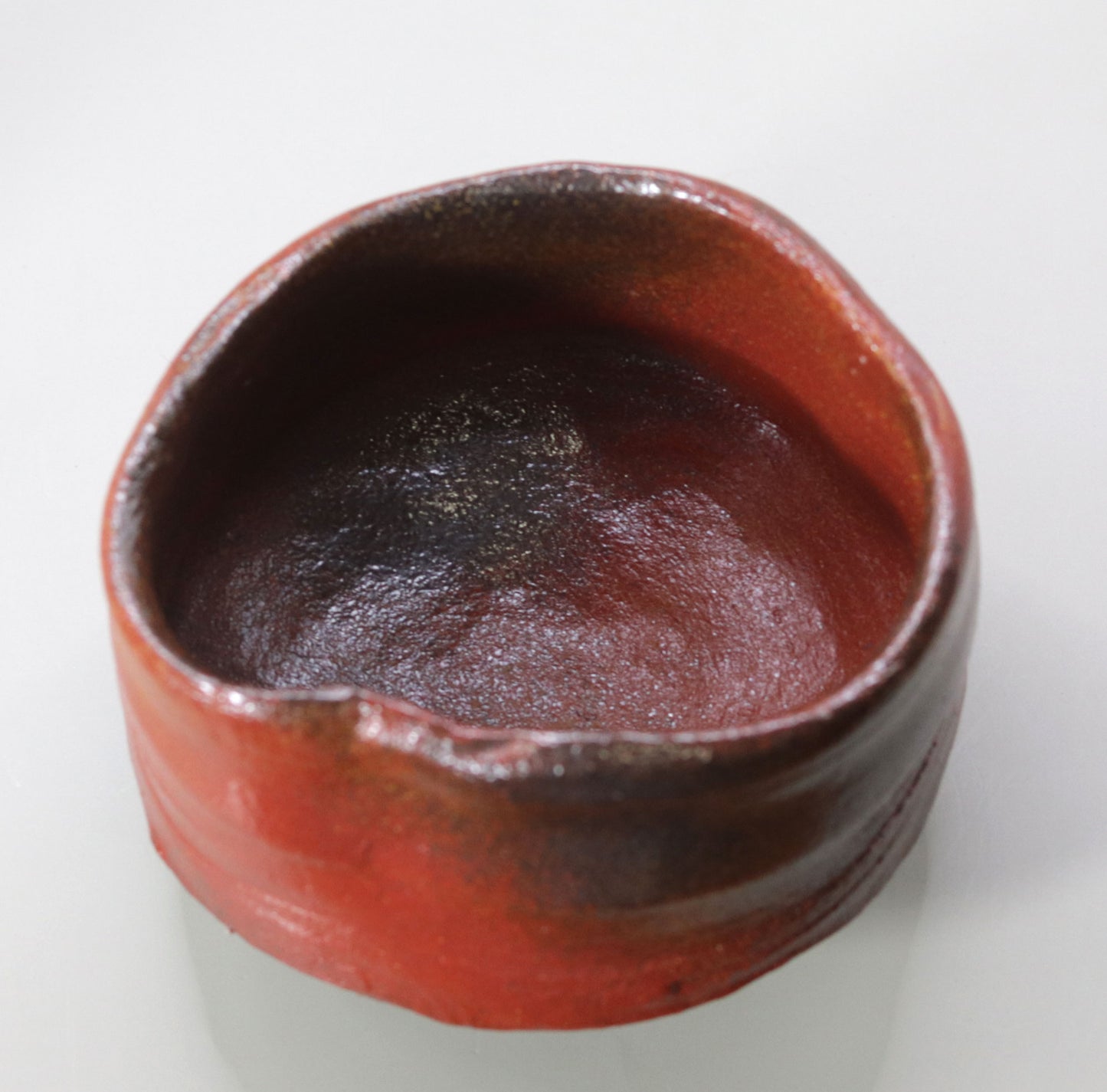 Tanba Red Tea Bowl by Nishihata Tadashi