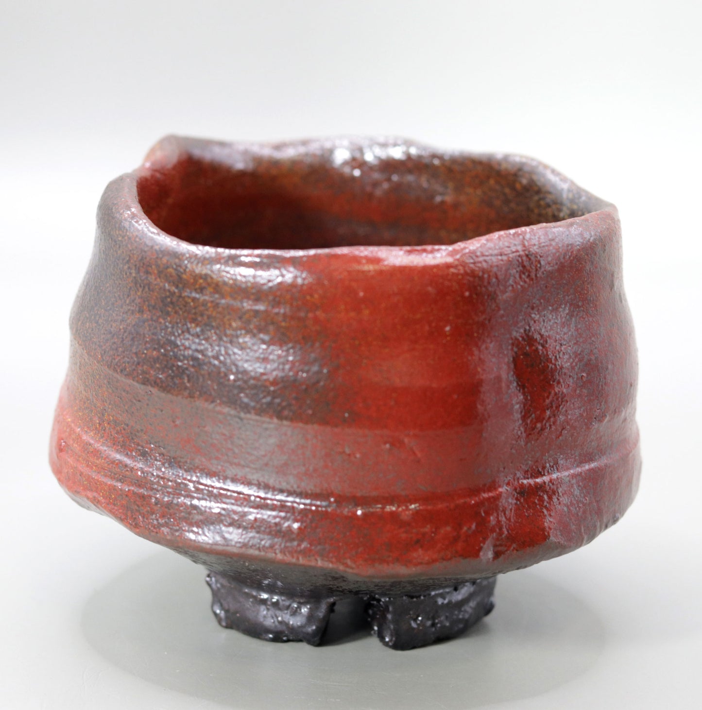 Tanba Red Tea Bowl by Nishihata Tadashi