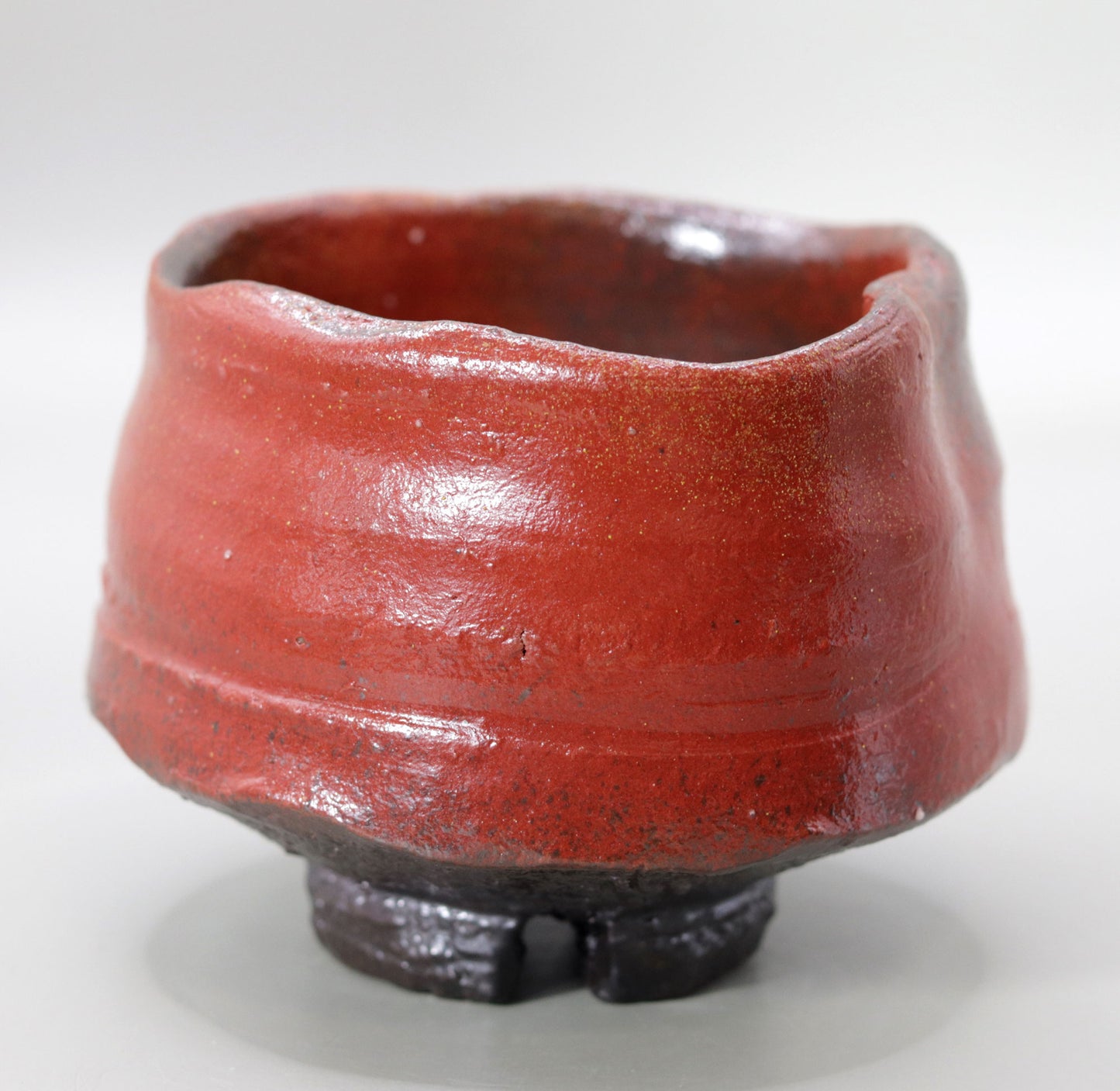 Tanba Red Tea Bowl by Nishihata Tadashi