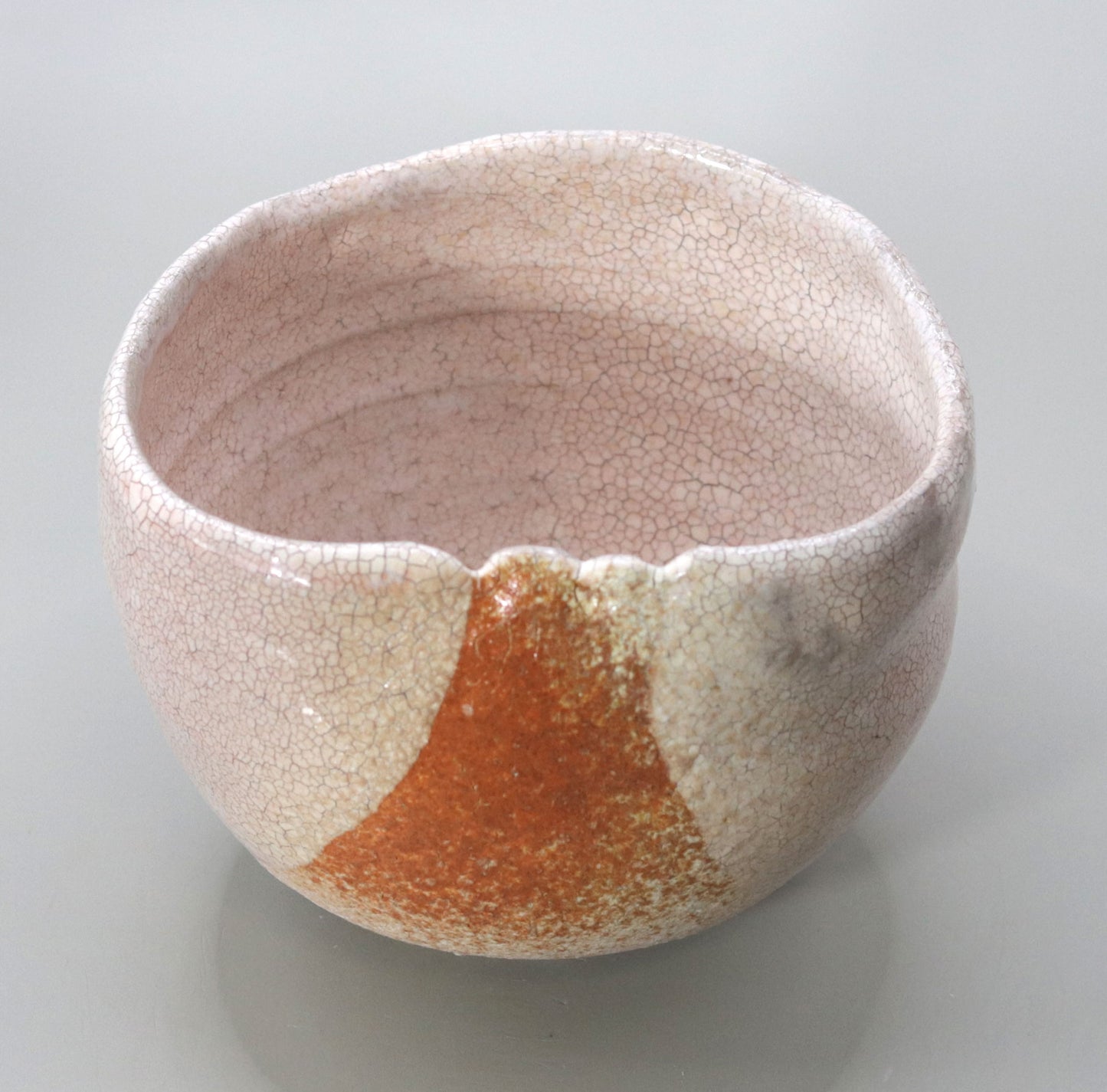 Red Mount  Fuji Tea Bowl by  Nishihata tadashi