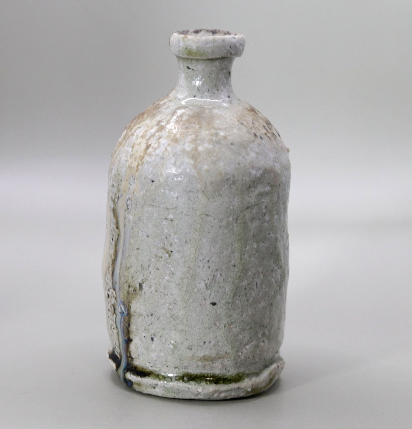 Tanba Natural Glazed Sake Bottle by Tadashi Nishibata