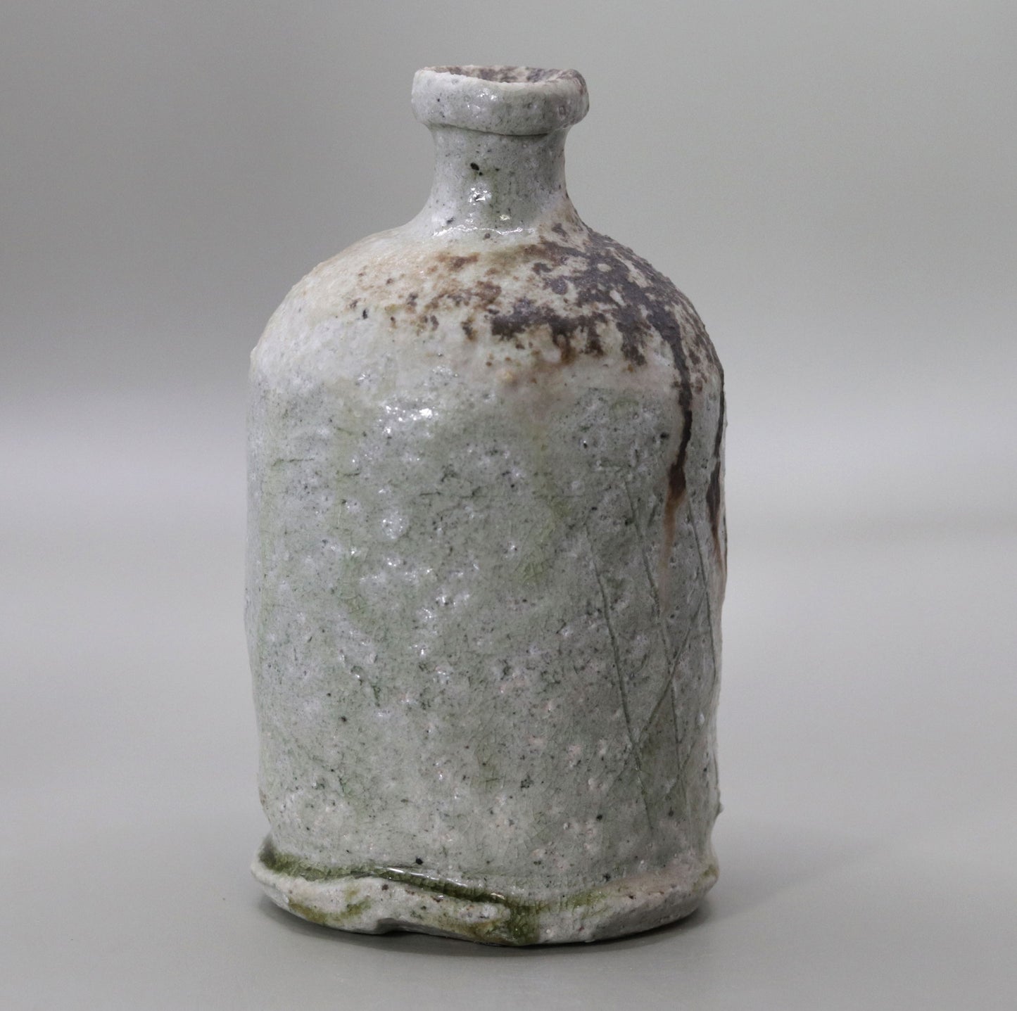 Tanba Natural Glazed Sake Bottle by Tadashi Nishibata