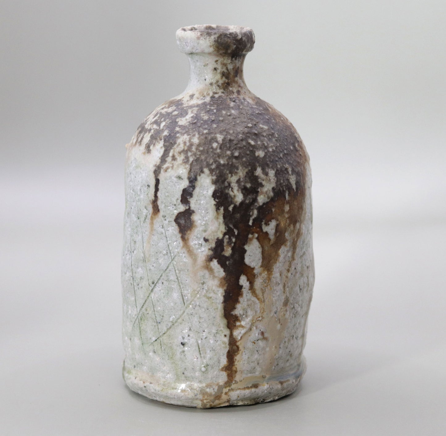 Tanba Natural Glazed Sake Bottle by Tadashi Nishibata