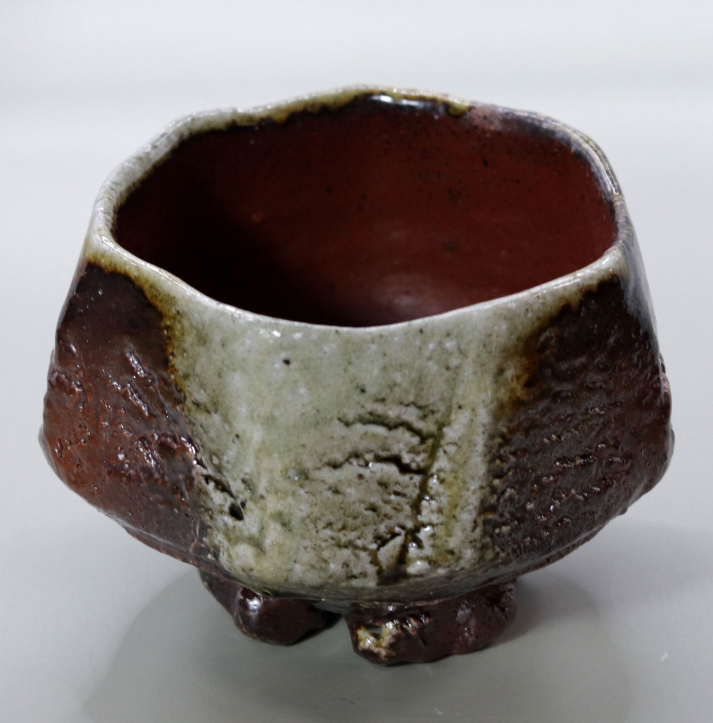 Six Old Kilns Tanba Natural Glazed Tea Bowl by Nishihata Tadashi