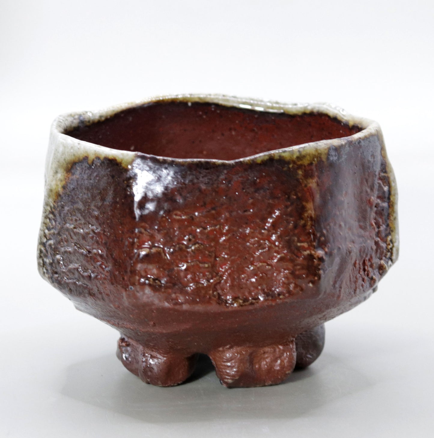 Six Old Kilns Tanba Natural Glazed Tea Bowl by Nishihata Tadashi