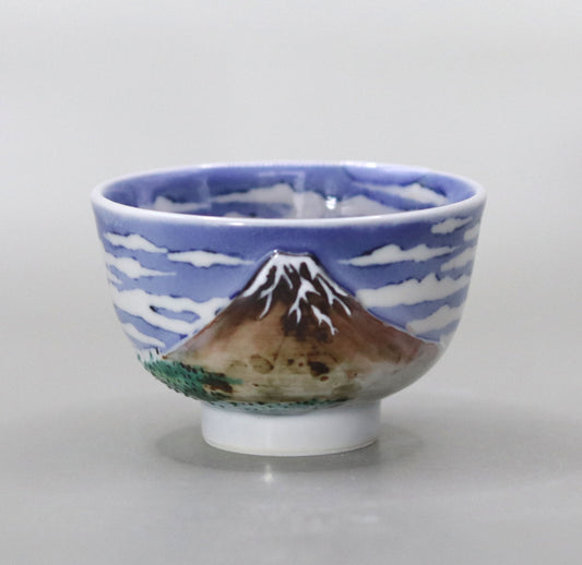 35 Hokusai Red Fuji Sake Cup by Kosai Miyagawa