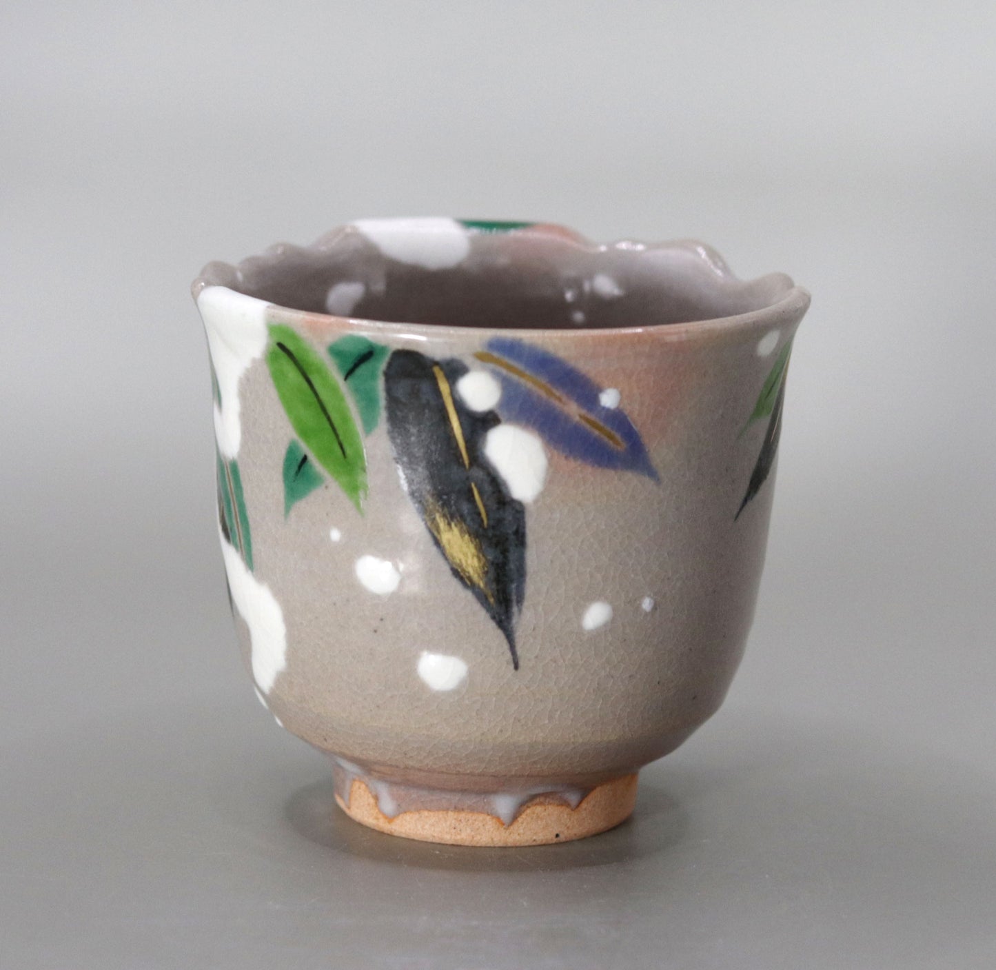 40. A copy of Kenzan's Snow-capped Bamboo Sake Cup by Kosai Miyagawa