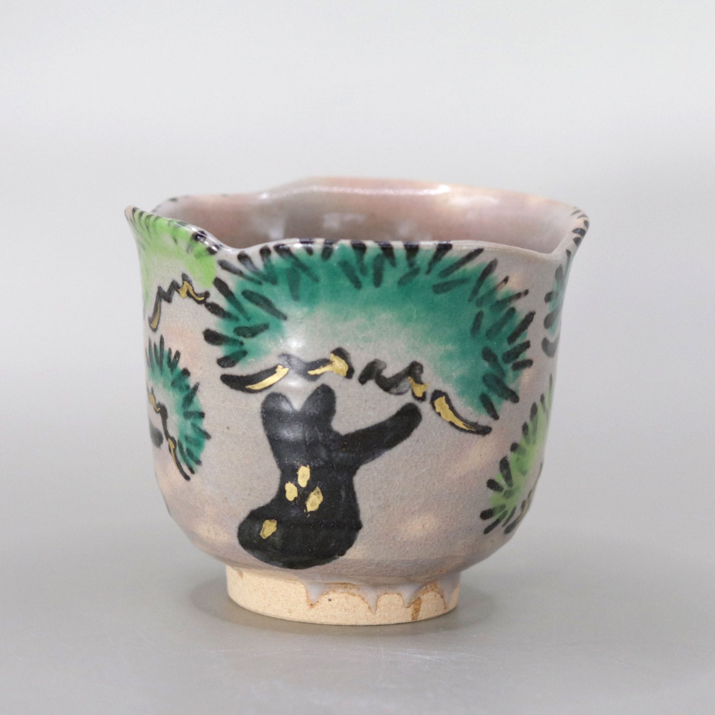 41. A copy of Kenzan's Old Pine Tree Sake Cup by Kosai Miyagawa