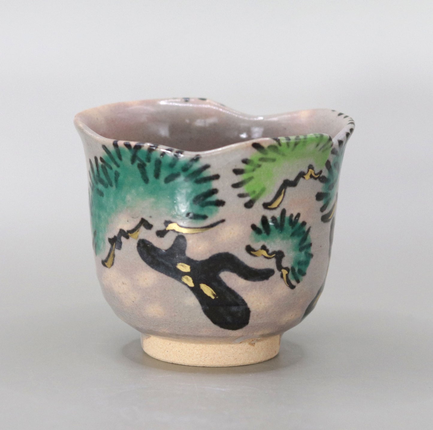 41. A copy of Kenzan's Old Pine Tree Sake Cup by Kosai Miyagawa