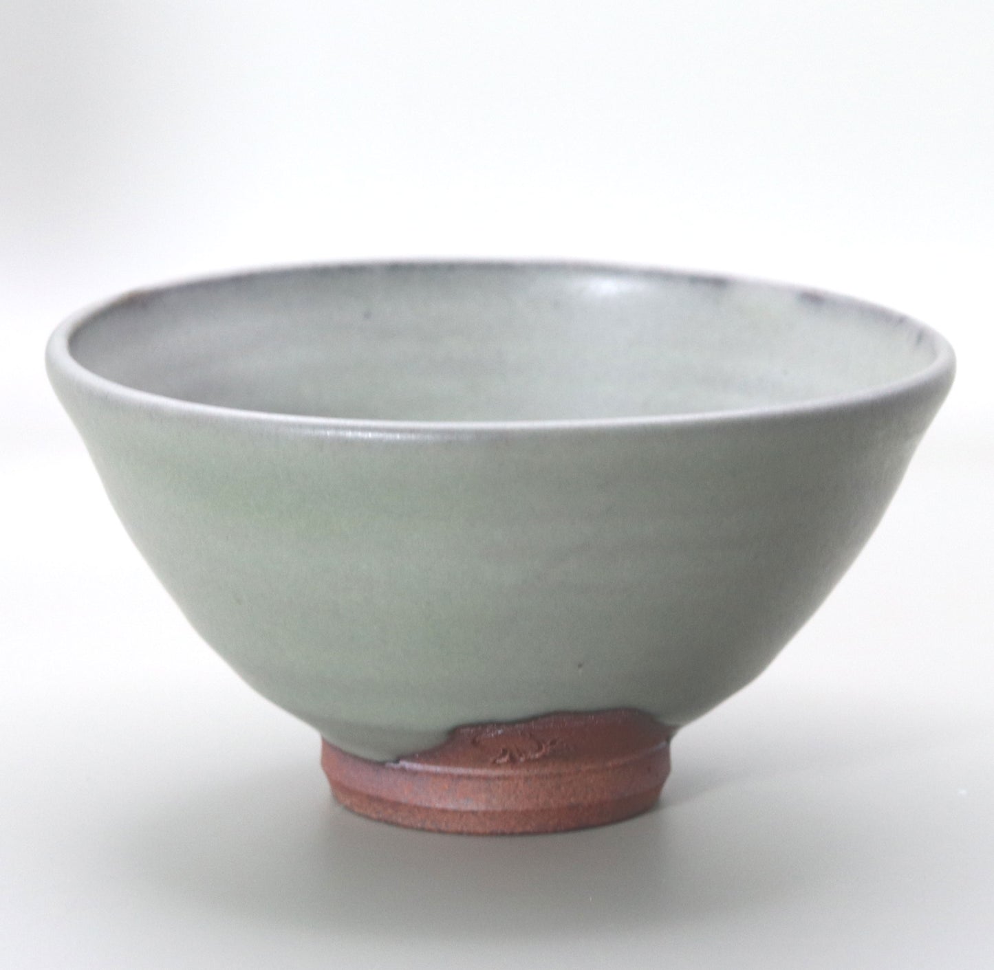 Celadon glazed tea bowl by Toshinari Ichino