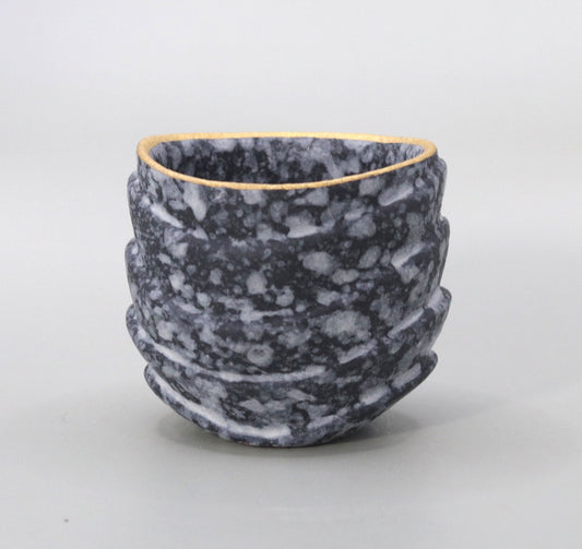 Gold-painted sake cup by Ichiji Shimizu