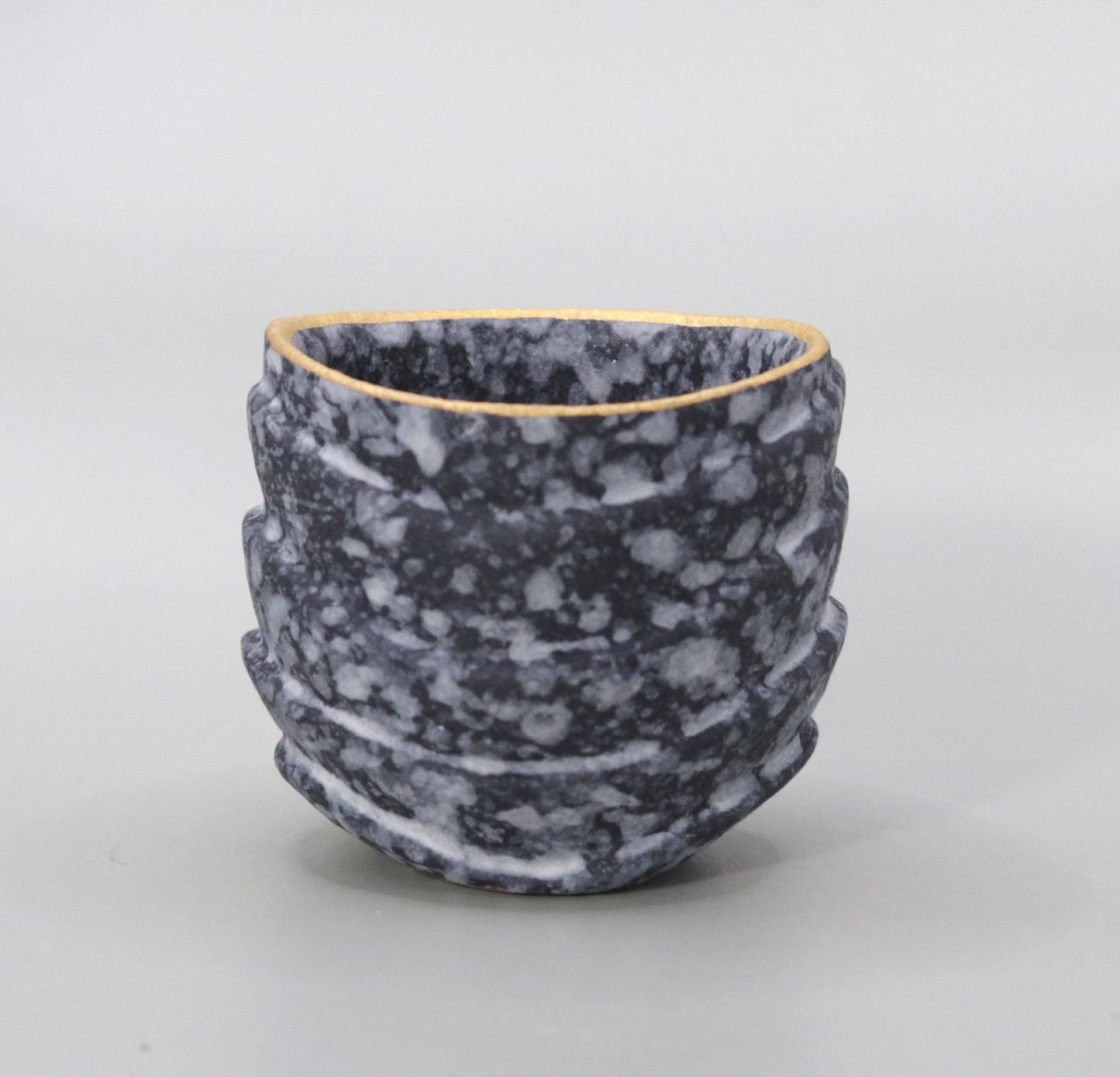 Gold-painted sake cup by Ichiji Shimizu