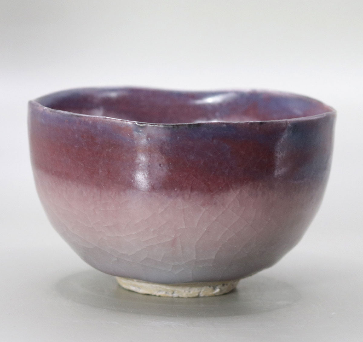 Cinnabar chawan tea bowl by Shin Fujihira