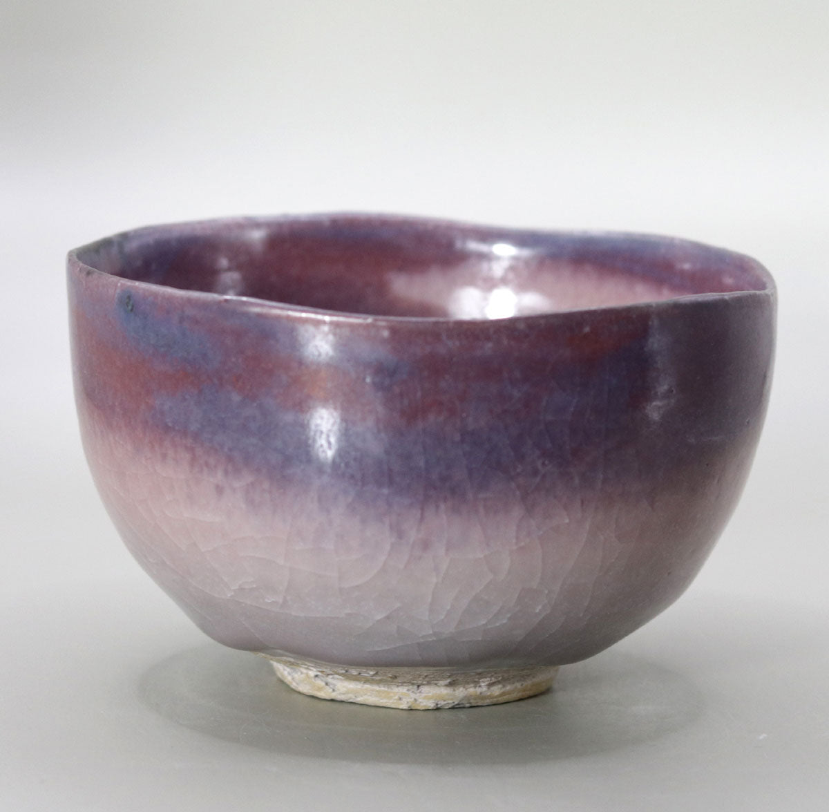 Cinnabar chawan tea bowl by Shin Fujihira