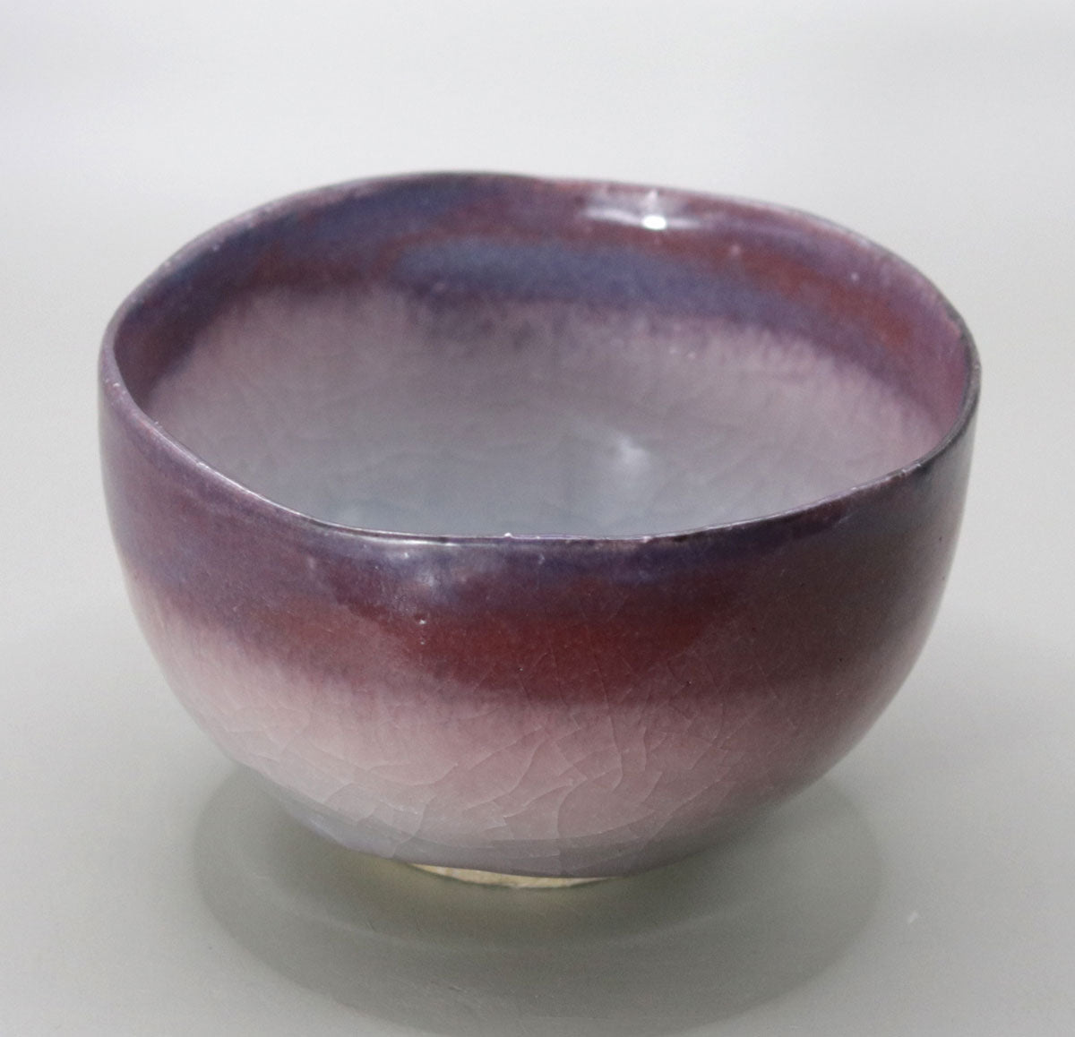 Cinnabar chawan tea bowl by Shin Fujihira