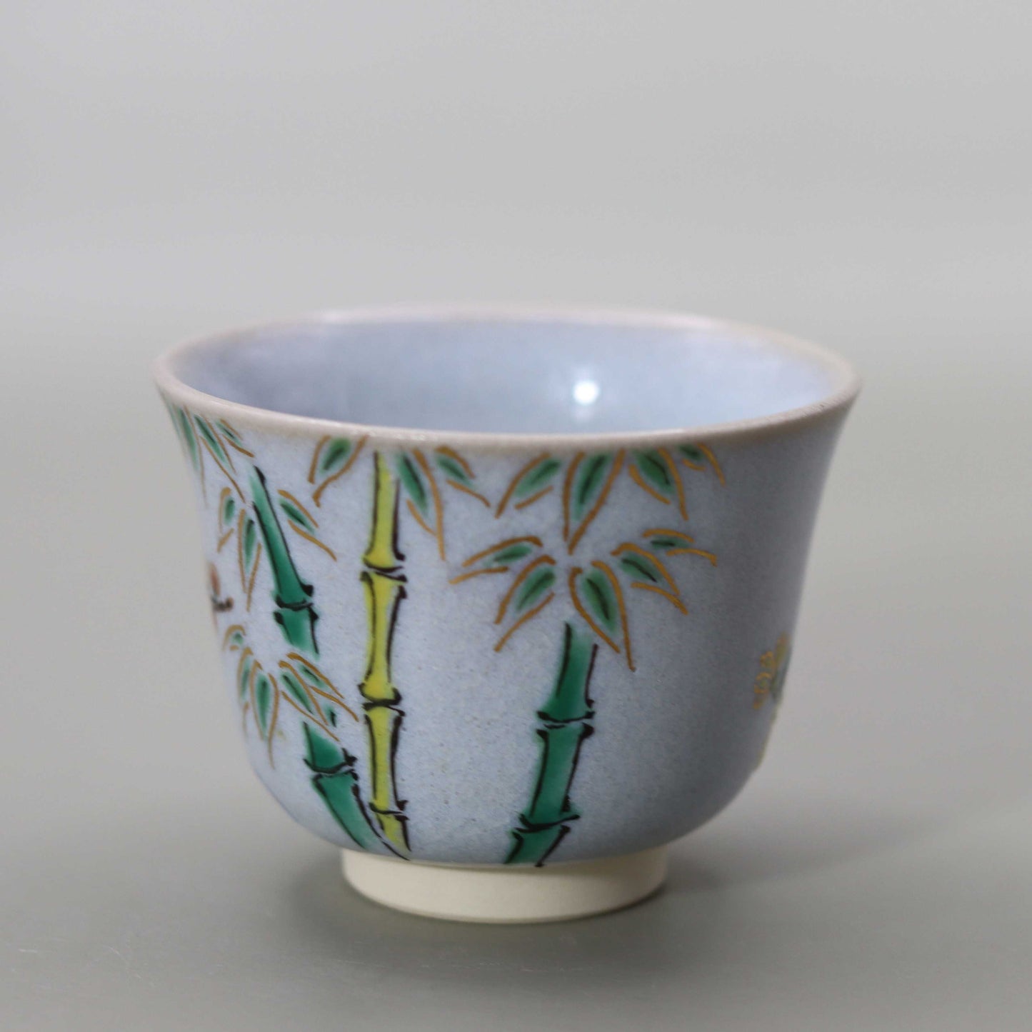 26 Straw Ash Glazed Four Gentlemen's Sake Cup by Kosai Miyagawa