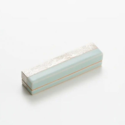 Blue and white porcelain silver-colored pottery Kazuhiro Matsukawa 
