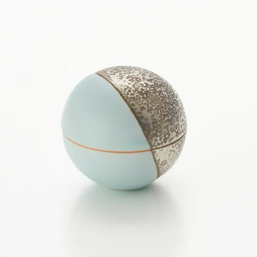 Blue-and-white porcelain silver-sawn round gourd Kazuhiro Matsukawa